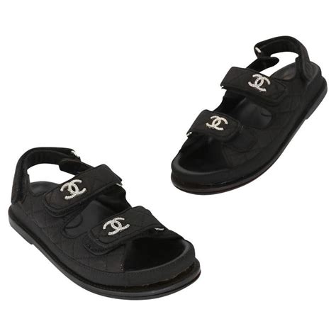 chanel chunky shoes|Chanel quilted dad sandals.